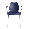 Kartell - Maui - Armleunstoel - marineblauw/polypropyleen/onderstel chroom