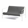 HAY Palissade Gartenbank in Anthrazit, modernes Design aus strapazierfähigem Metall mit strukturierter Sitzfläche. - Palissade Steppkissen 124x115,5cm