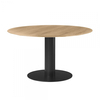 Gubi - Gubi 2.0 Dining Table Tisch Gestell schwarz Ø130cm - eiche/Tischplatte Eiche/H 72,5cm, Ø 130cm/Gestell schwarz: pulverbeschichtet