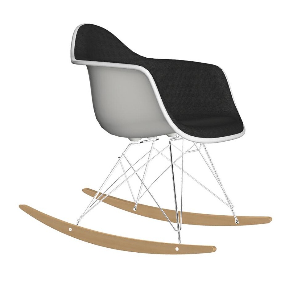 Vitra Eames Plastic Rar Rocking Chair Upholstered Ambientedirect