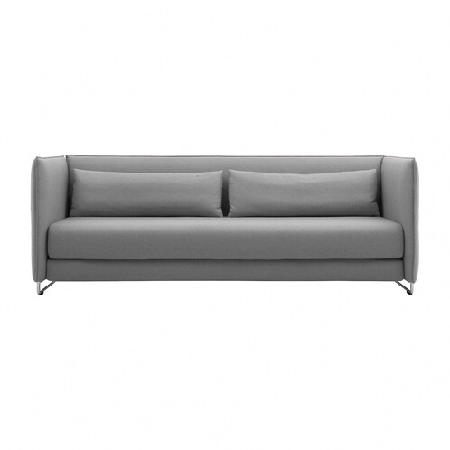 Softline - Metro Schlafsofa - grau/Stoff Filz 620/BxHxT 219x78x92cm/Füße Chrom