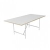 Richard Lampert - Eiermann 1 - Table châssis centré - blanc/chêne/châssis argent/Set de Réglage Hauteur 3,5cm/180x90cm