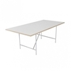 Richard Lampert - Eiermann 1 Table center - white/oak edge/frame silver/incl. height adjuster 3.5cm/180x90cm