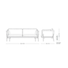 &tradition - Cloud LN3.2 3-Seater Sofa - line drawing