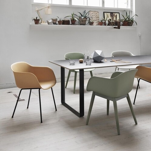 Muuto - Fiber Chair Armlehnstuhl mit Rohrgestell