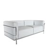 Cassina - Le Corbusier LC3 - Canapé Cassina - blanc/cuir LCX 13X415/structure acier chromé