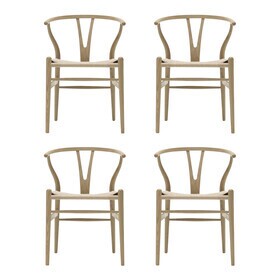 Carl Hansen - CH24 Wishbone Chair onderstel eiken set van 4