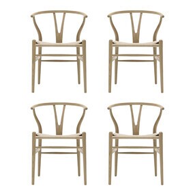 Carl Hansen - CH24 Wishbone Chair onderstel eiken set van 4