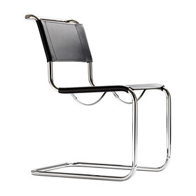Thonet - S 33 Freischwinger Stuhl Kernleder