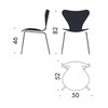Fritz Hansen - Serie 7 - Stoel gelakt 46cm - Strichzeichnung