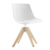 MDF Italia - Flow - Chaise avec pieds en chêne VN - blanc/polycarbonate/piètement en chêne blanchie
