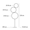 Catellani & Smith - Sorry Giotto 3 LED - Lampadaire - dessin au trait