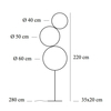 Catellani & Smith - Sorry Giotto 3 LED Floor Lamp - line drawing