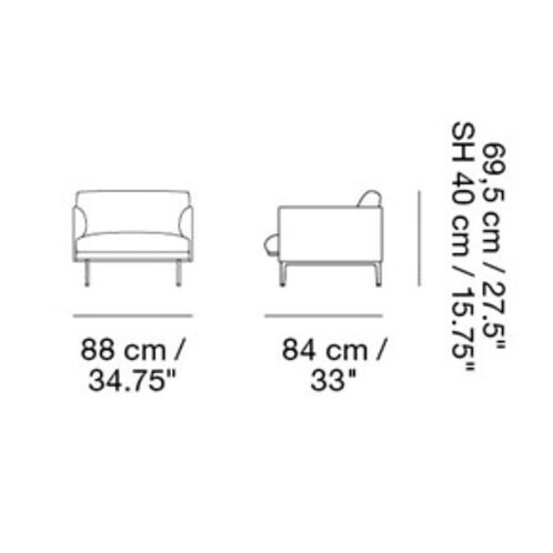 Muuto - Outline Armchair - line drawing