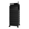 Magis - 360° Container 127 mit Rollen - schwarz/glänzend/Schubfachhöhe 9,8 cm/ 32x46x127cm/inkl. Tablett/10 Schubladen