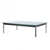 Cassina - Le Corbusier LC10-P Outdoor - Table basse - verre noir trempé mat/acier poli/avec verre strié/120x80cm/pour interieur et exterieur