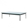 Cassina - Le Corbusier LC10-P Outdoor - Table basse - verre noir trempé mat/acier poli/avec verre strié/120x80cm/pour interieur et exterieur