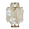 VerPan - Fun 2TM Table Lamp - brass/mother-of-pearl/H 43cm, Ø 27cm, 2 metal rings/black cord with on/off switch
