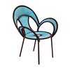 Moroso - Banjooli - Fauteuil - turquoise/oxyde/tressée à la main/capuchons PVC/75x87x73cm/structure acier laquée