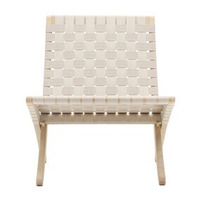Carl Hansen - Chaise MG501 Cuba pliable avec ceintures coton