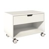 müller möbelwerkstätten - Stapelliege Bedside Table - white/corpus white/1 drawer/on wheels/with back board