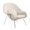 Knoll International - Womb Chair Relax - Fauteuil piètement chrome - naturel/étoffe Cato Natural 50/piètement chrome
