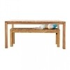 Jan Kurtz - Samoa Teakholz Gartenset mit Bank - natur/Teak/Tisch 150x75x75cm/Bank 130x35x45cm