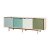 Andersen Furniture - Andersen Furniture S1 - Sideboard coloré - Dali, Capri, Alpino, Pale Olive/chêne savonné/L 200 x D 50 x H 68 cm