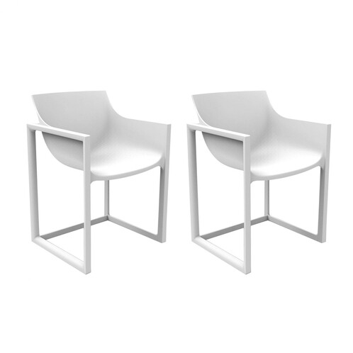 Vondom - Wall Street - Kit de 2 fauteuils - blanc/H x W: 80 x 57cm/pour interieur et exterieur