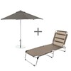 Jan Kurtz - Fiam Amigo Sunlounger with Elba Parasol - taupe/sunlounger 190x69x29cm/Schirm Ø 250cm
