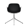 Normann Copenhagen - Form Drehstuhl mit Armlehnen 4L Alu - schwarz/Gestell aluminium/H x B x T: 80 x 70,5 x 70,5cm