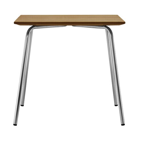 Thonet - Thonet S 1040 - Table de jardin en bois - marron - bois iroko/huilé/châssis acier inoxydable/78x78cm