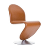 VerPan - System 1-2-3 Dining Chair Standard Stuhl - walnuss 322/Leder Savanne/Gestell gebürstets Aluminium