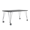 Kartell - Max Table With Wheels 160x80cm - slate/frame chromed steel/with 4 wheels