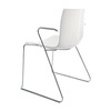 Arper - Catifa 46 0287 Armchair Unicoloured Skids Chrome - white/seat shell glossy/inside matt/frame chromed