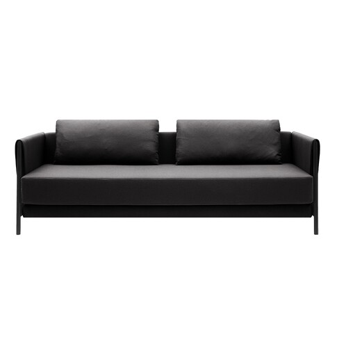 Softline - Madison Schlafsofa - schwarz/khaki/Stoff Vision 443/BxHxT 209x75x95cm/Gestell schwarz