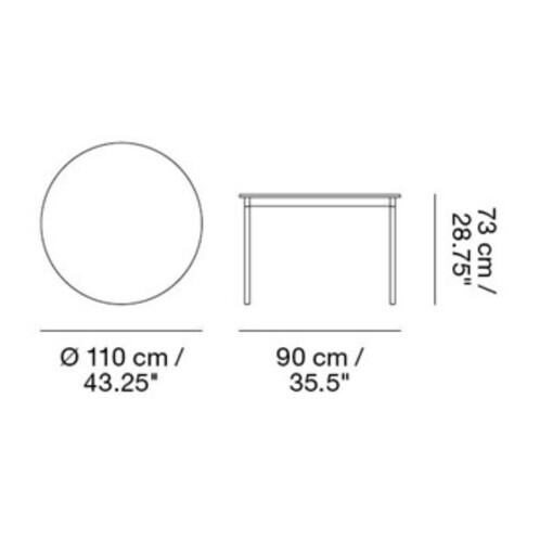 Muuto - Base Table Ø110cm  - line drawing