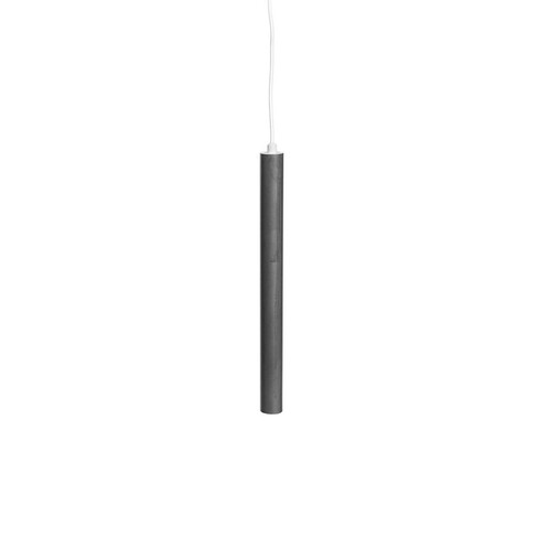 NORR 11 - Pipe One LED Suspension Lamp - steel raw/cable white/Ø 3,5cm/ H: 40cm/80-90lm