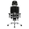 Wagner - AluMedic Limited S Office Chair - black/cover leather/star base polished aluminium/with wheels for hard floors