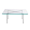 Knoll International - Barcelona - Table de salon/table basse - verre clair/structure chromée/LxPxH 100x100x46cm