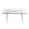Knoll International - Barcelona Mies van der Rohe Couchtisch - Kristallglas/Gestell chrom/LxBxH 100x100x46cm
