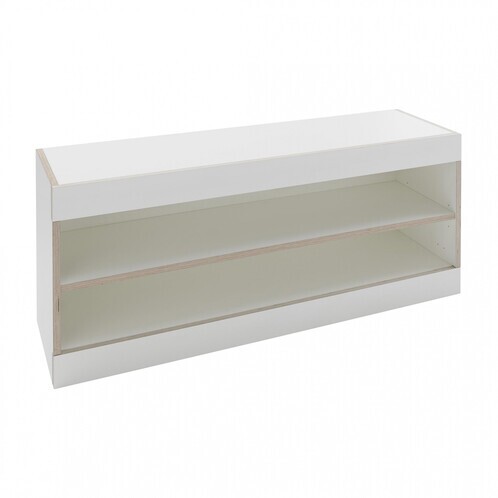 müller möbelwerkstätten - Flai Stauraumbank offen - weiß/ohne Sitzpolster/1.8cm CPL-Beschichtung/2 Schuhfächer/BxHxT 118x48x35cm