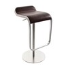 la palma - Lem 66-79 -Tabouret de bar piétement en chrome mat - brun foncé/cuir/piétement en chrome mat/assise rembourrée/hauteur réglable de 66 à 79 cm