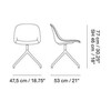 Muuto - Fiber Side Chair Drehstuhl gepolstert - Strichzeichnung