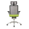 Wagner - Titan 10 Office Chair - black/Seat upholstered light green/star base polished/with wheels for hard floors