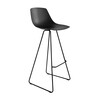 la palma - Miunn Bar Stool Skid Legs Black - black stained open-pored/veneer/frame black/seat height 75cm