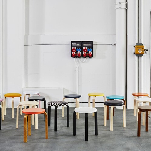 Artek 60 Stool Clear Lacquered Base | AmbienteDirect