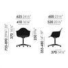 Vitra - Eames Plastic Armchair PACC -Chaise de bureau - dessin au trait