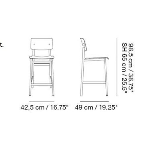 Muuto - Loft Bar Stool 65cm - line drawing