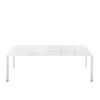 Kristalia - Sushi Pure White Tisch ausziehbar - pure white weiß/Gestell weiß/Laminat/B: 100cm/2 Ausziehplatten inkl./L: 220-267-314cm